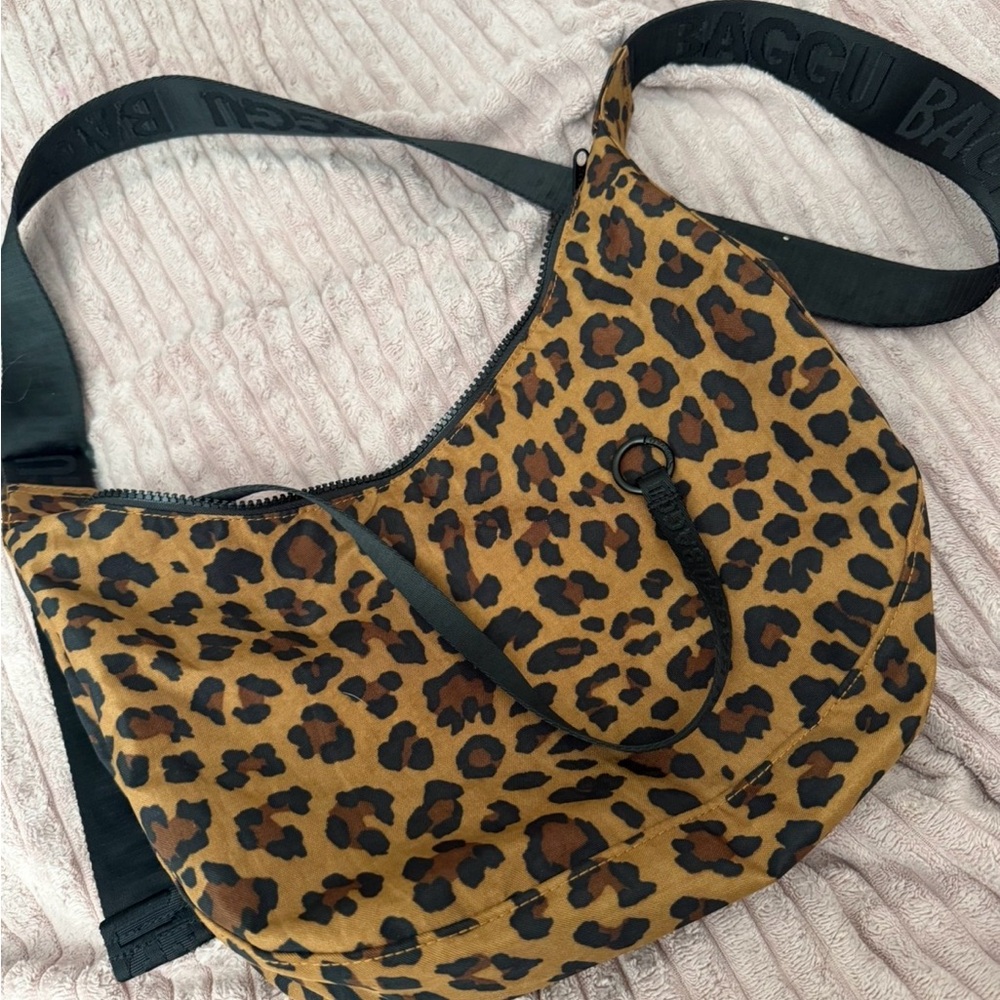 Baggu Leopard Print Shoulder Bag - Brown